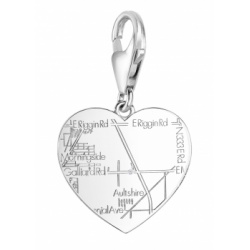 Sterling Silver Heart Charm with a Diamond